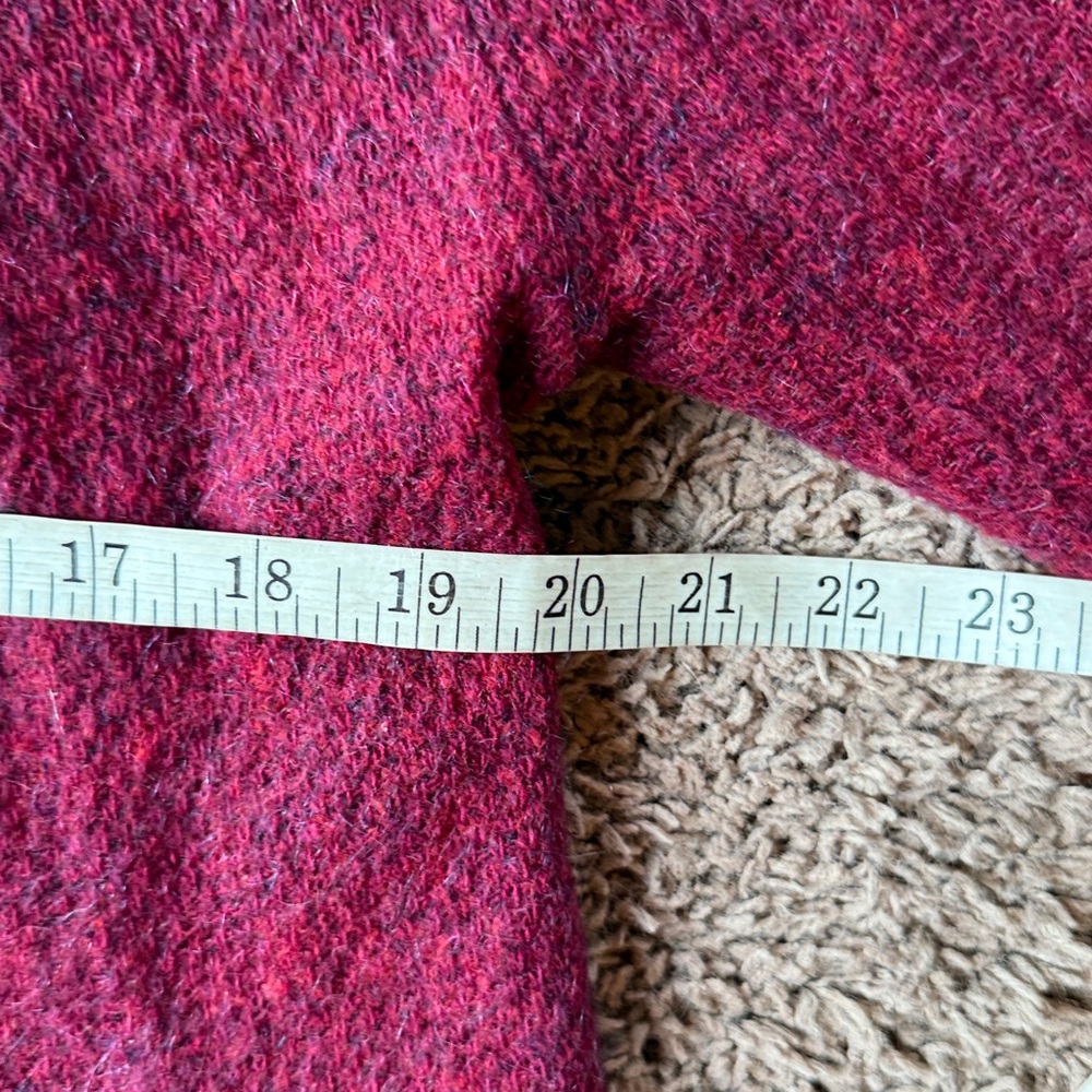 Eileen Fisher Cranberry Red Lightweight Wool/Mohair Open Cardigan Size Small - Picture 7 of 10